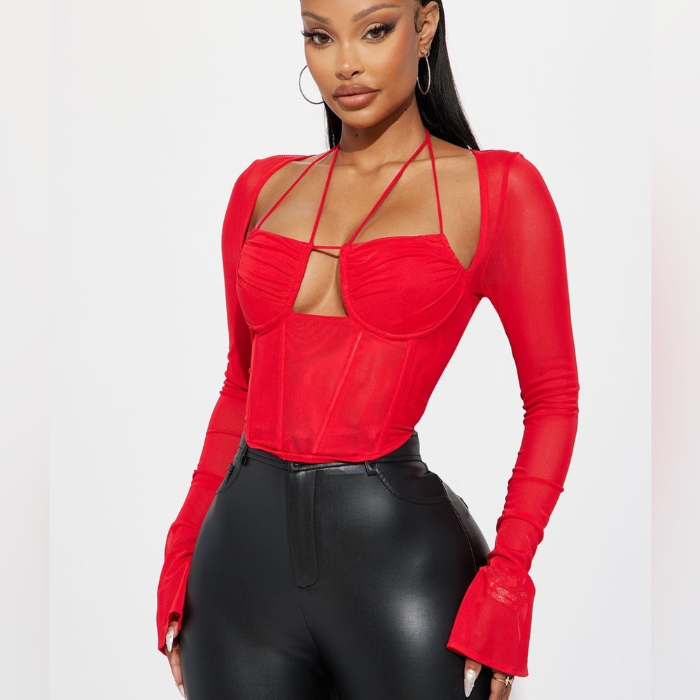 NWOT Long Sleeve Corset Top